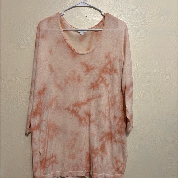 J. Jill Pink and Red Relaxed 3/4 Sleeve Tunic - Picture 1 of 8